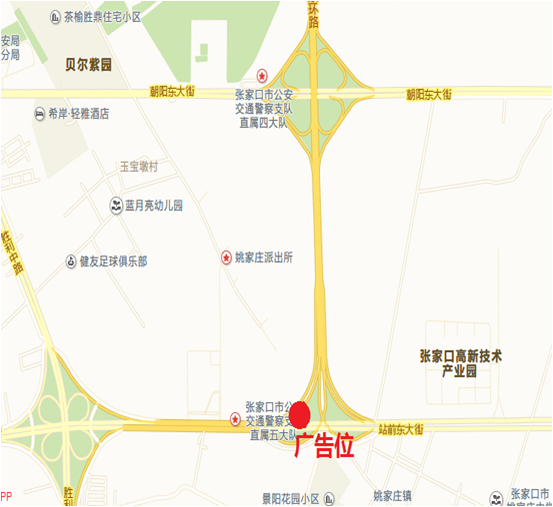 緯三路上東環(huán)單立柱廣告點(diǎn)位圖